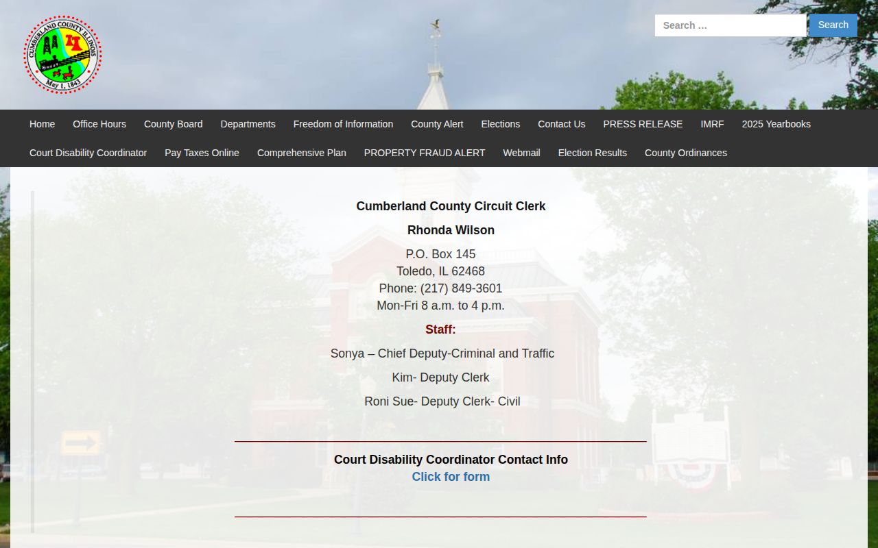 Cumberland County court records for released inmate verification