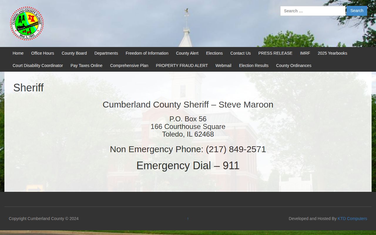 Cumberland County Sheriff release record contact page